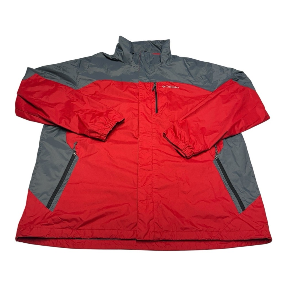 Columbia Summit Lift Interchange Jacket Men Sz XXL Red Grey Full Zip Lightweight